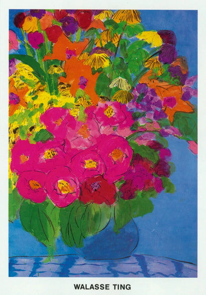 WALASSE TING The Colorful Bouquet of Flowers 62.25" x 43.25" Poster 1989 Contemp