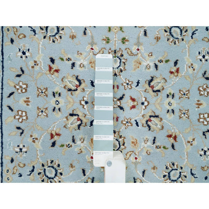 2'9"X14' Beau Blue Nain Design 250 Kpsi Wool Hand Knotted Xl Runner Rug