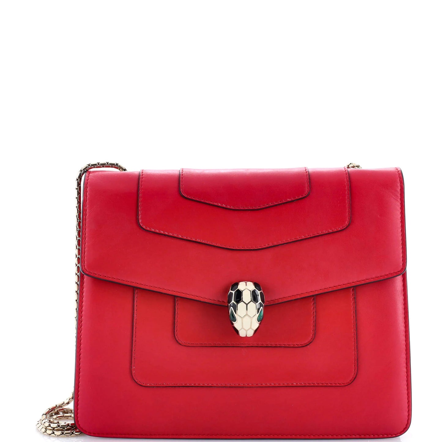 Bvlgari Serpenti Forever Square Shoulder Bag Leather Medium