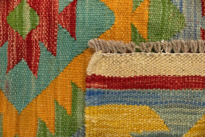 Multicolor Kilim Rug Geometric Design Office