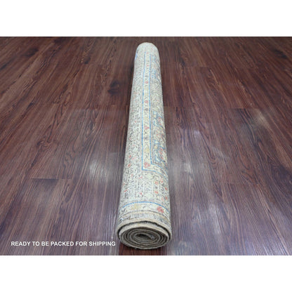 3'9"X6'7" Brown Hand Knotted 14Th Century Mamluk Dynasty Pattern Wool Rug