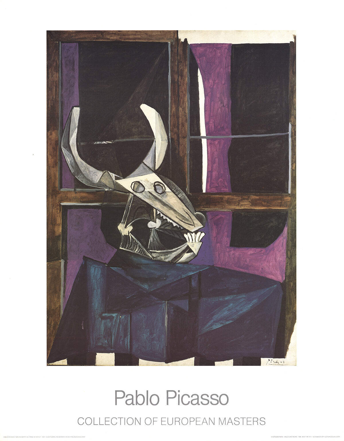 Pablo Picasso Crane De Boeuf " Poster Cubism Purple, Brown Skul
