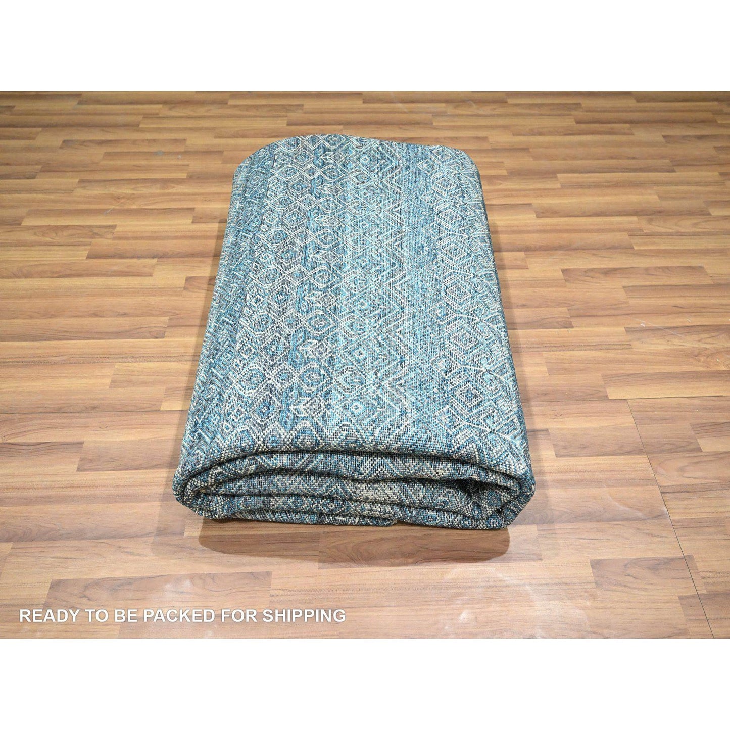 8'3"X10'1" Blue Kohinoor Herat All Over Design Hand Knotted Soft Wool Rug