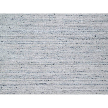 9'X12' Misty Gray Modern Striae Design,Natural Wool Hand Loomed Rug