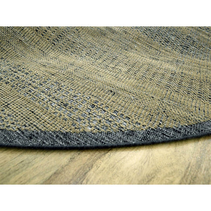 12'X12' Brown Hand Knotted Rug Pure Wool Oxidized Grass Design Round