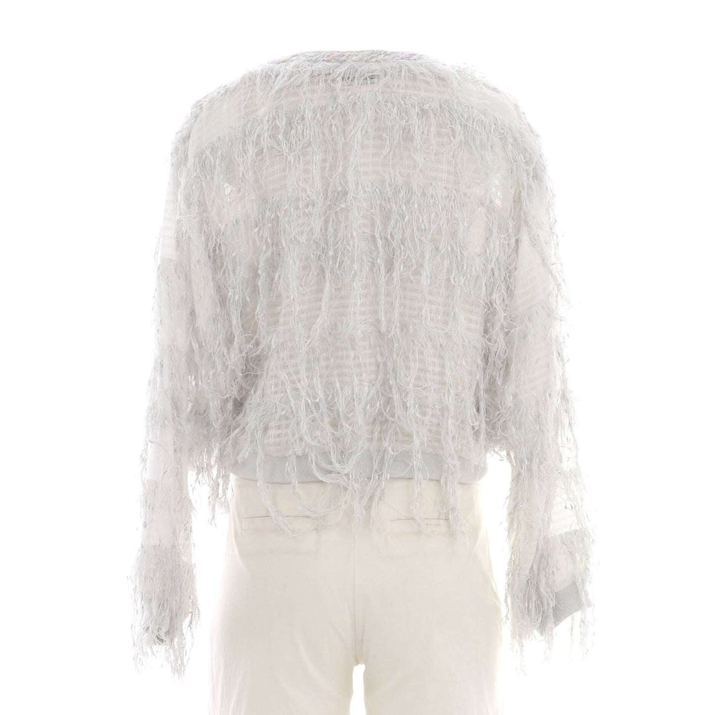 Chanel Women'S Fringe Sweater Cotton Blend
