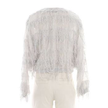 Chanel Women'S Fringe Sweater Cotton Blend