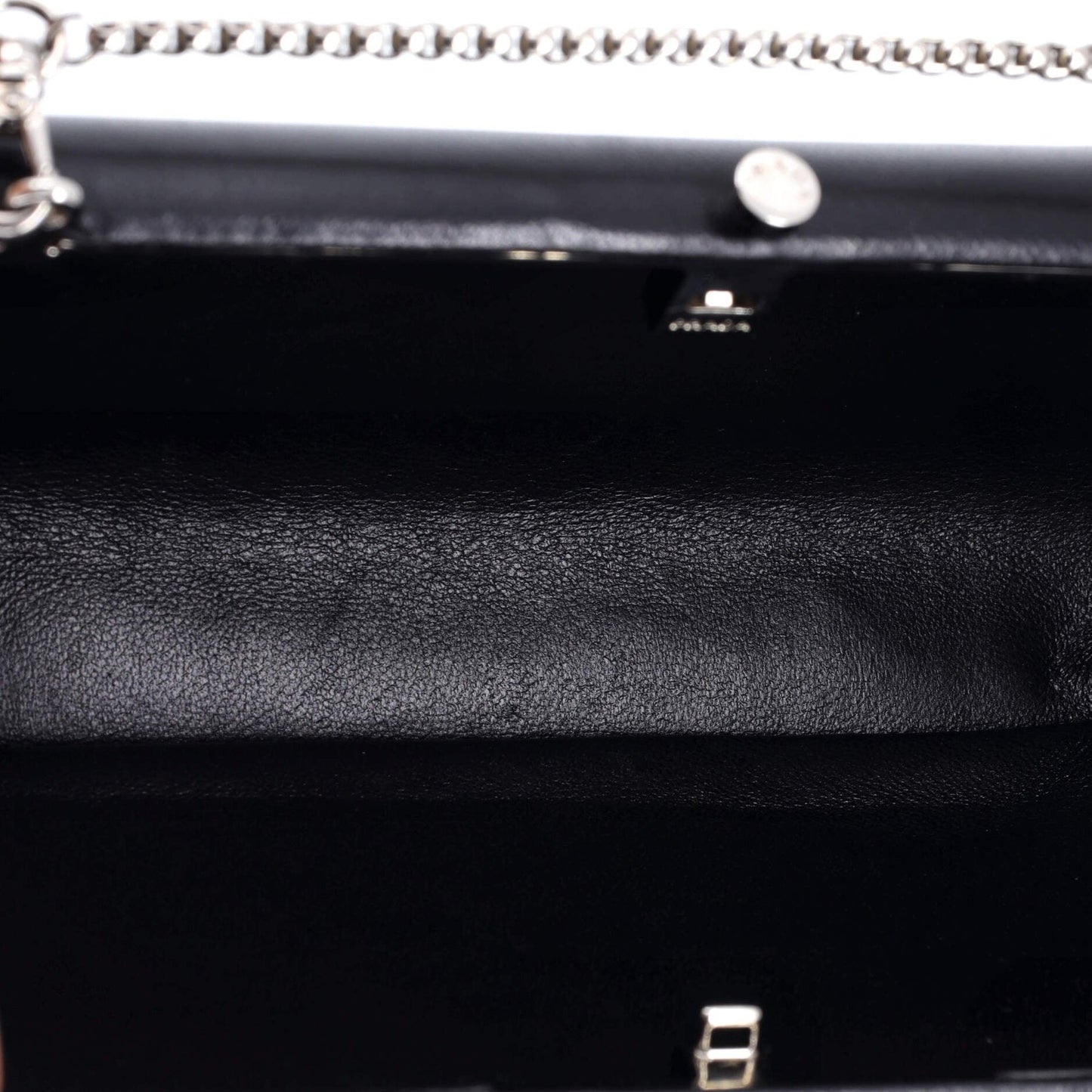 Prada Logo Convertible Chain Box Clutch Leather