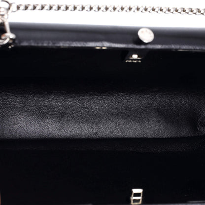 Prada Logo Convertible Chain Box Clutch Leather