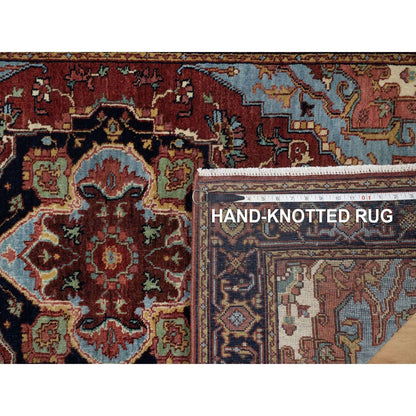 3'1"X5'2" Red Antiqued Fine Heris Re-Creation Rug Hand Knotted Soft Wool