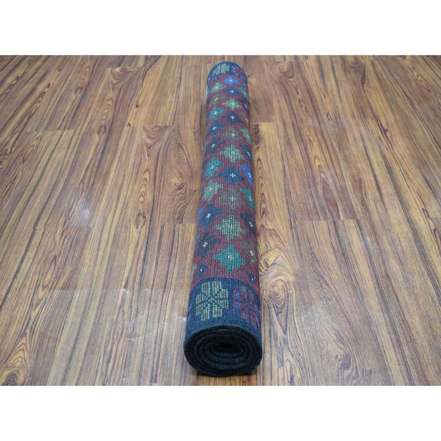 3'3"X4'9" All Over Design Hand Made Pure Wool Colorful Afghan Village Rug