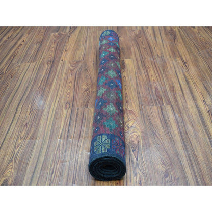 3'3"X4'9" All Over Design Hand Made Pure Wool Colorful Afghan Village Rug