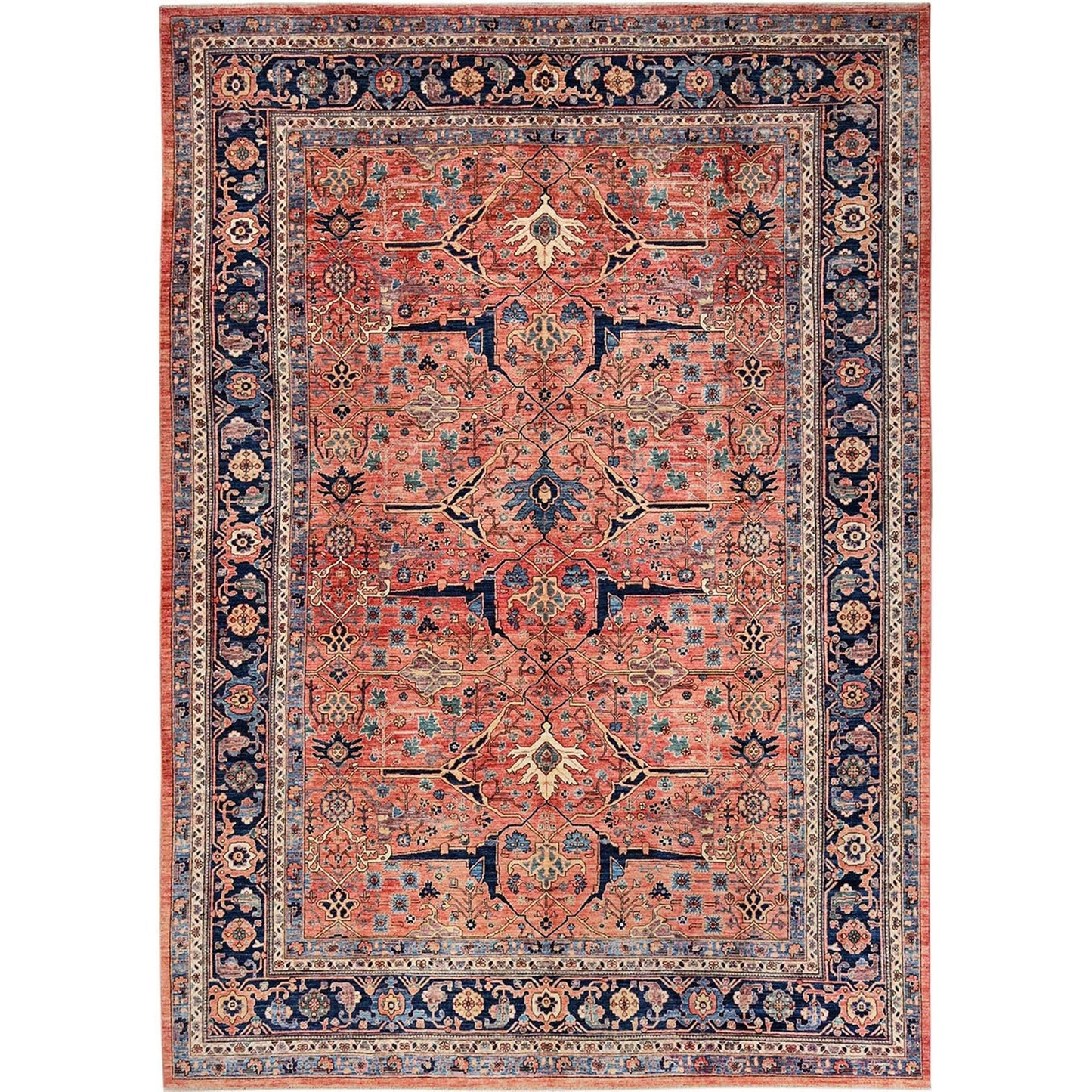 10'1"X13'10" Red Aryana Grade Bijar Garus Design All Wool Hand Knotted Rug