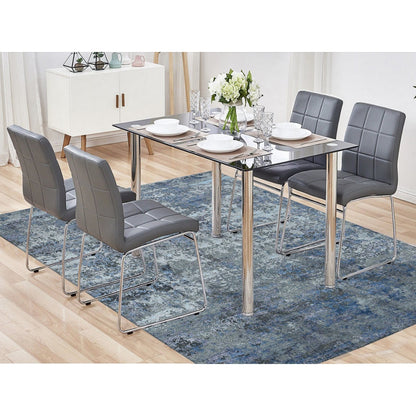 7'10"X9'9" Gray Modern Abstract Design Wool And Silk Hand Knotted Rug