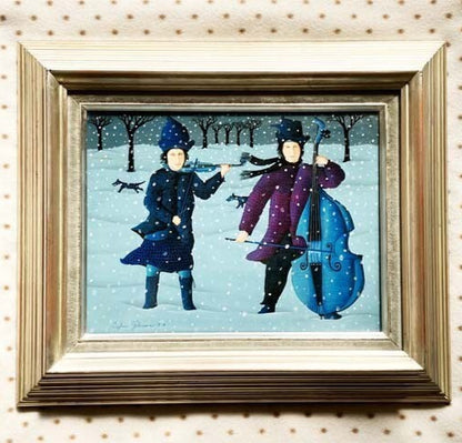 Sylvie Gelineau "Sonatine" 1986 Original Acrylic Painting On Board Signed Canada