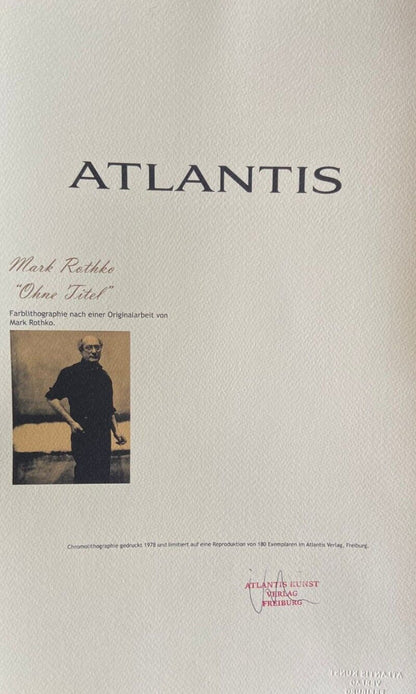 Mark Rothko Lithograph Coa Signed Op Numbered In Pencil