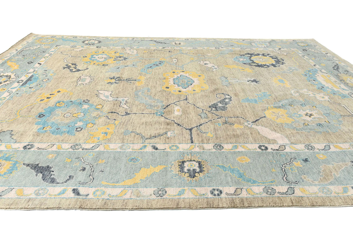 Extra Large Hand-Knotted Oushak Chobi Oriental