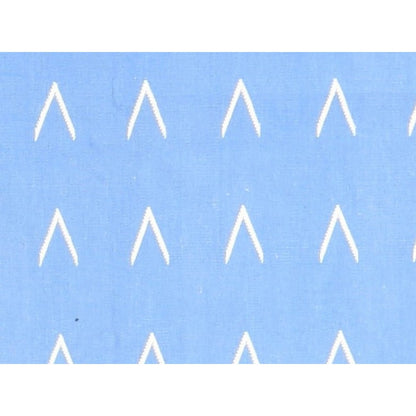 Modern 4'3"x6'6" Blue Vintage Durrie Kilim Pure Wool Hand Woven Rug with