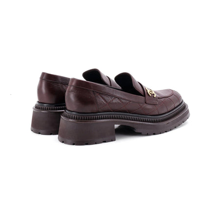 Chanel Women'S Cc Loafers Quilted Leather