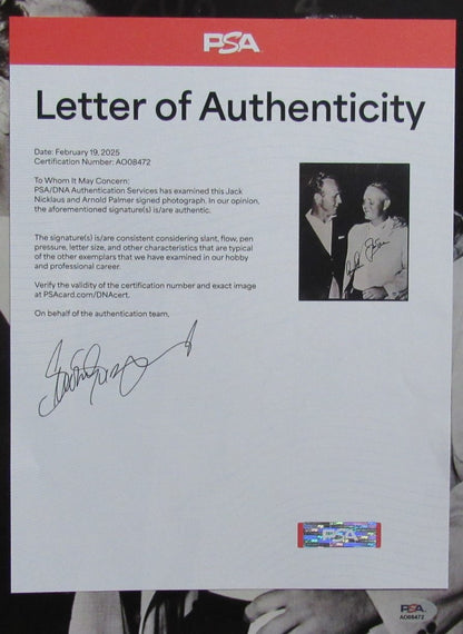 Arnold Palmer/Jack Nicklaus Dual-Signed 11X14 B/W