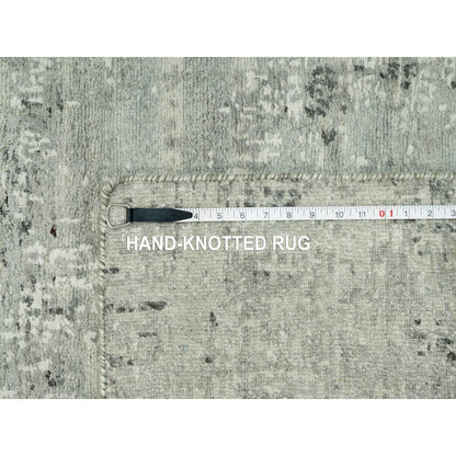 2'6"X31'8" Gray Wool Undyed Modern Hand Knotted Hand Spun Xl Runner Rug