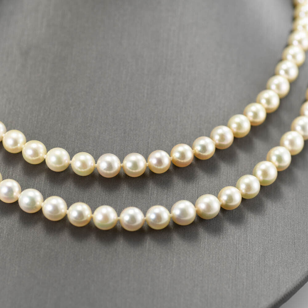 Pearl Necklace, Double Strand, 22-24 Inch