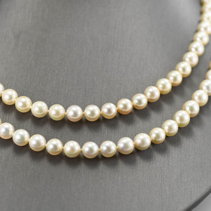 Pearl Necklace, Double Strand, 22-24 Inch
