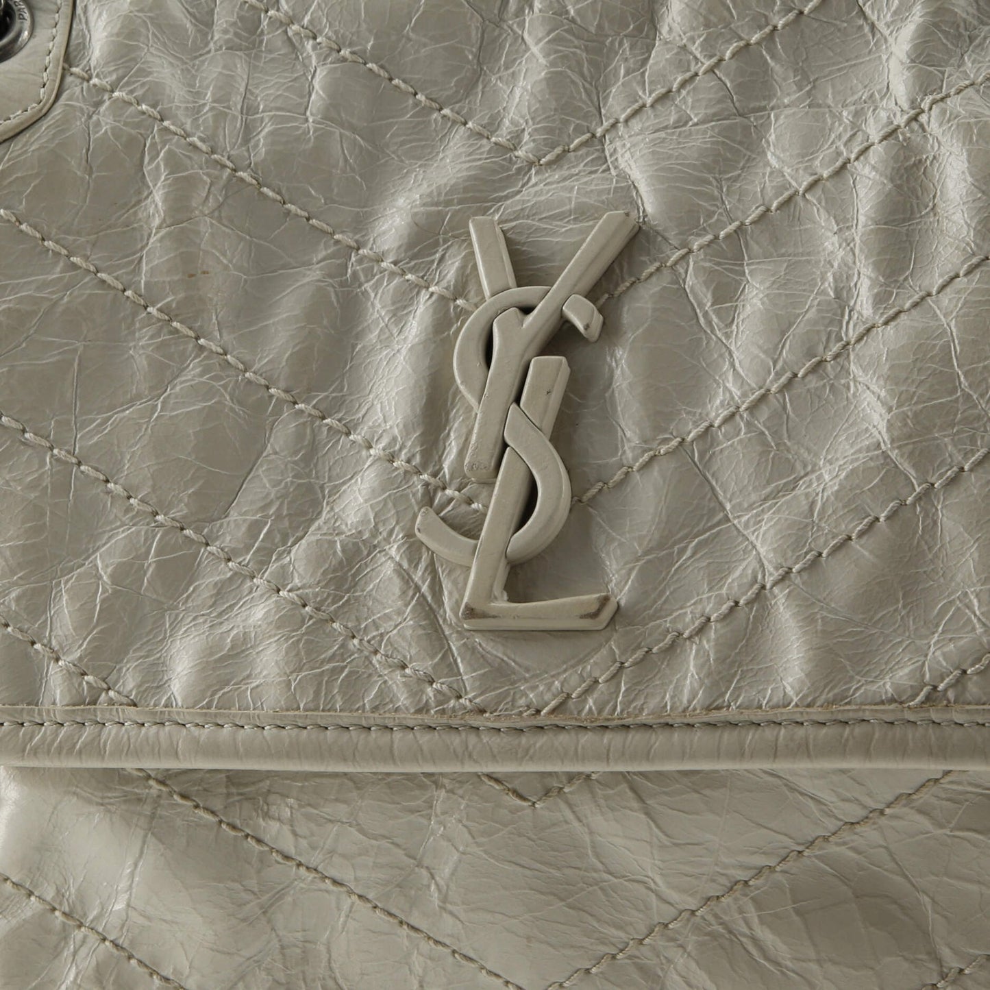 Baby Saint Laurent Niki Chain Flap Bag Matelasse Chevron Leather