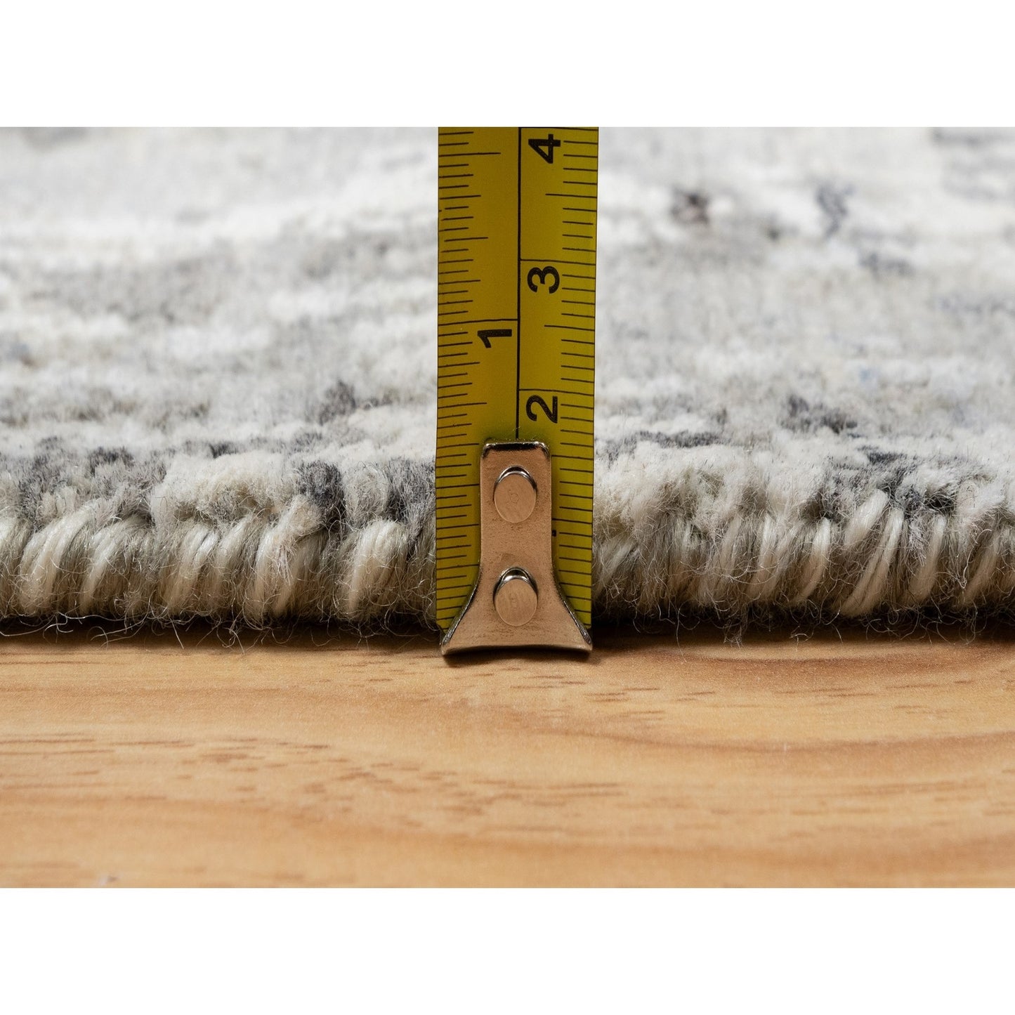 2'6"X26' Gray Hand Knotted Undyed Natural Wool Modern Xl Runner Rug