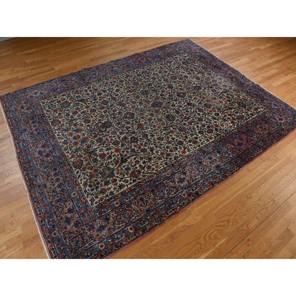 8'9"X11'5" Yellow Antique Zoroastrian Karman 100% Wool Hand Knotted Rug