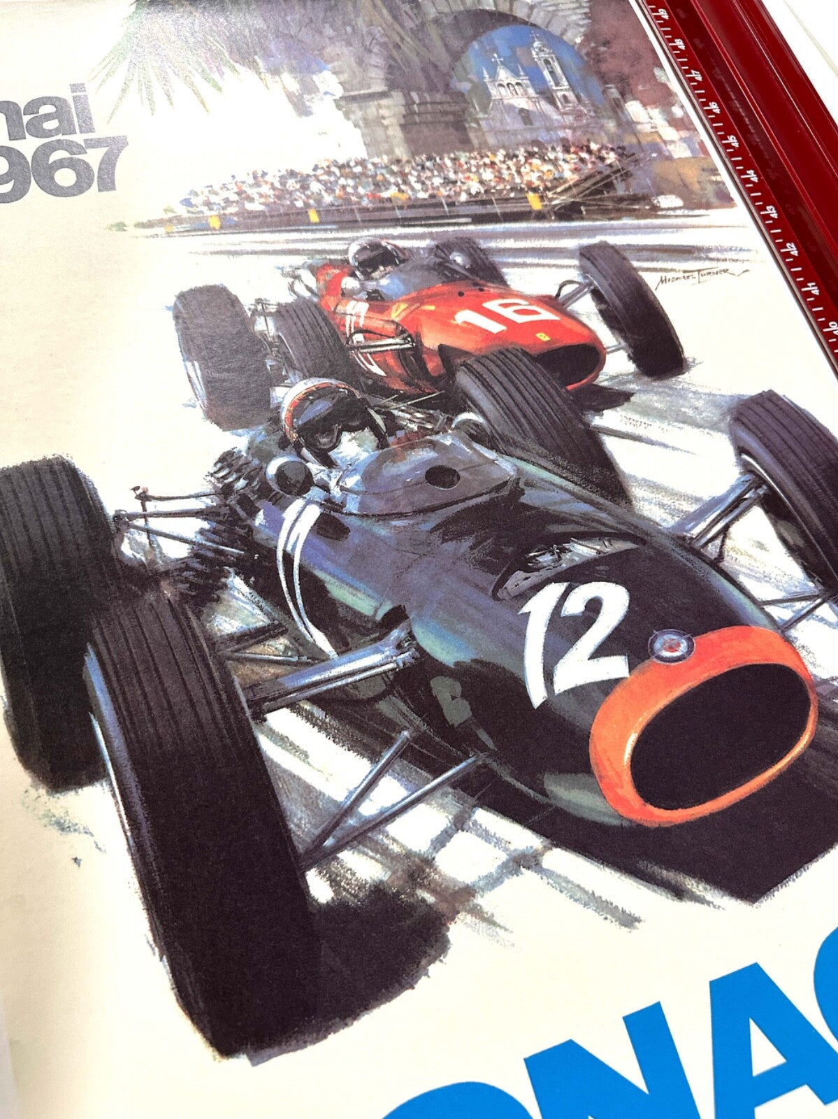 Poster Monaco Grand Prix 1967 Michael Turner Vintage French Automobile Racing