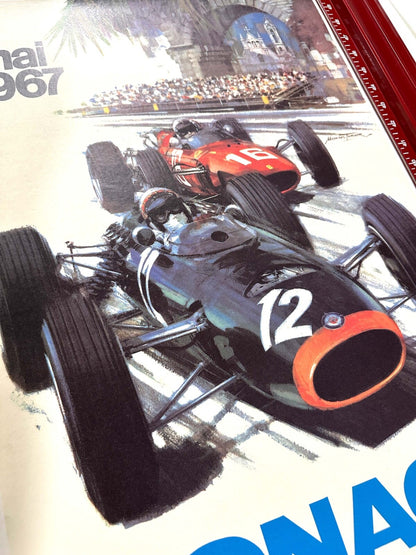 Poster Monaco Grand Prix 1967 Michael Turner Vintage French Automobile Racing