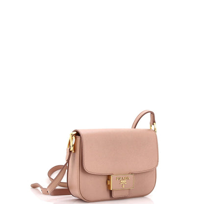 Prada Embleme Flap Bag Saffiano Leather Small