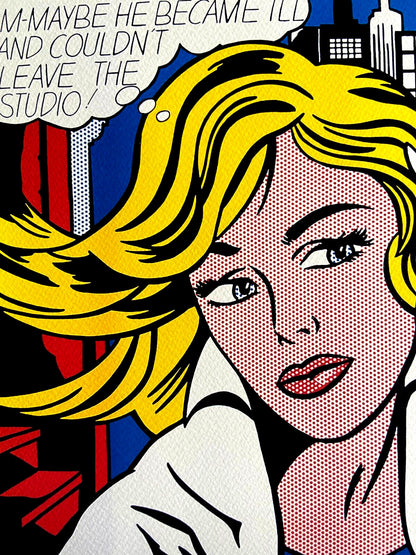 Roy Lichtenstein Lithograph "M-Maybe" Signed Limited Edition Coa