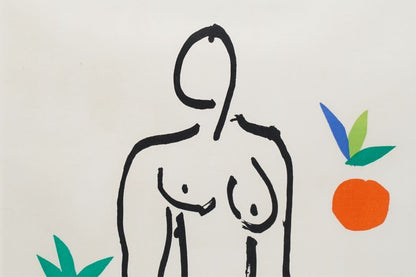 Henri Matisse Printed Signed Lithograph "Orange And Nude From Verve" Well Framed