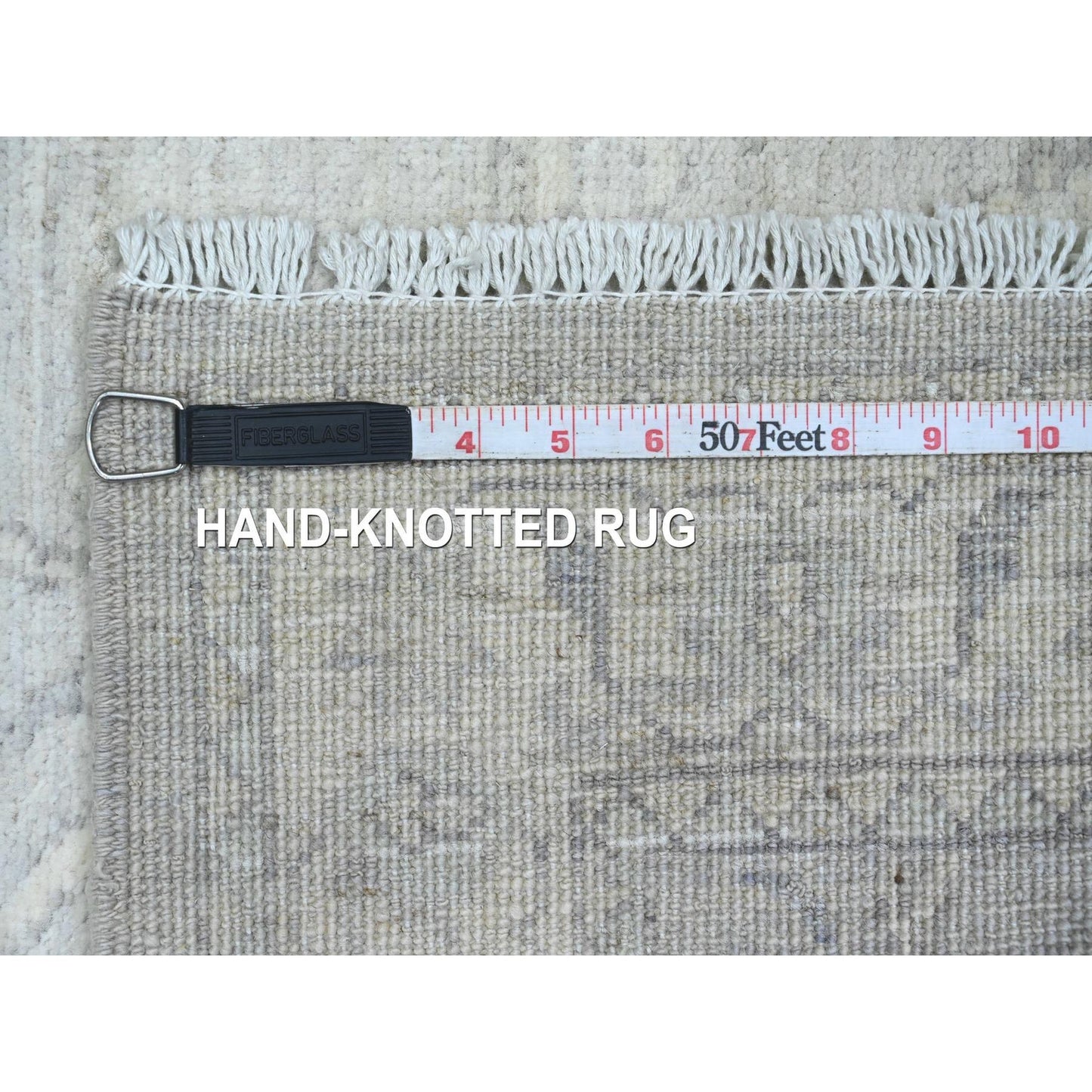 2'5"X5'8" Gray Hand Knotted Washed Out Peshawar 100% Wool Runner Rug