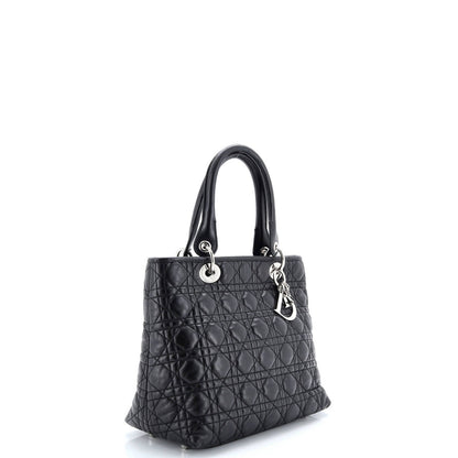 Christian Dior Lady Dior Soft Tote Cannage Quilt Lambskin Medium