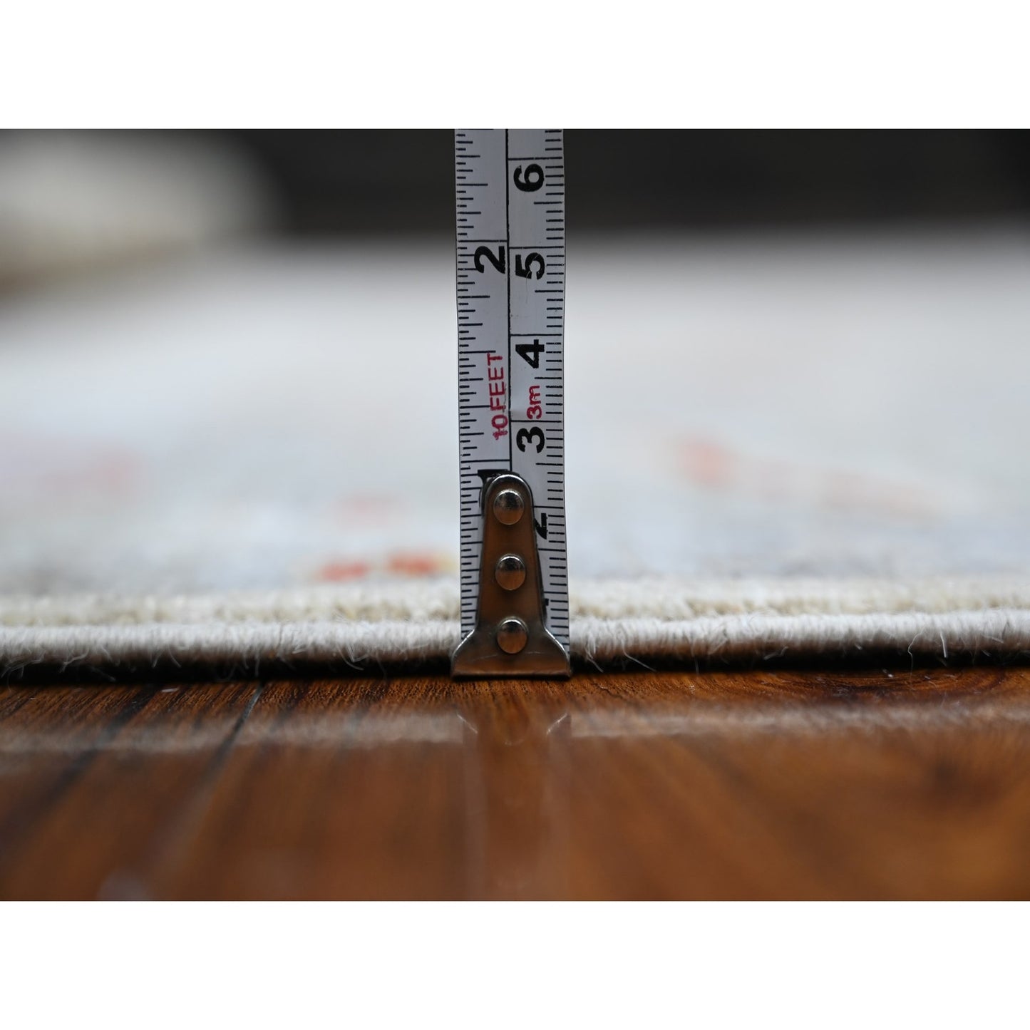 6'X8'8" Spatial White Oushak Rural Flower And Leaf Design Oriental Rug