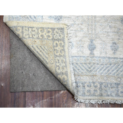 3'1"X4'10" Ivory Natural Dyes Milk Wash Peshawar Wool Hand Knotted Rug