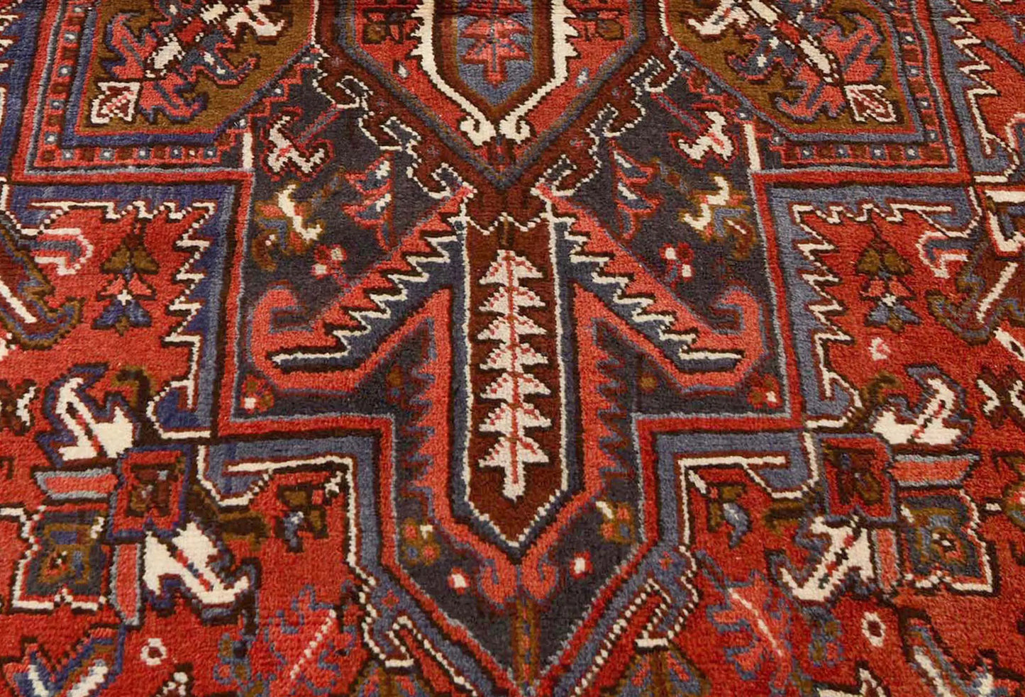8'6X11 Ft Vintage Geometric Heriz Rug Traditional