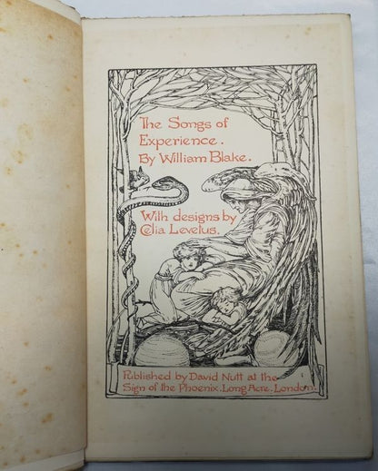 William Blake Songs Of Experience 1902 David Nutt First Edition Celia Levetus