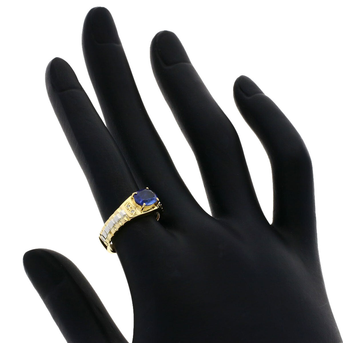 1.12Ct Sapphire Diamond Ring K18 Yellow Gold