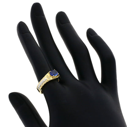 1.12Ct Sapphire Diamond Ring K18 Yellow Gold