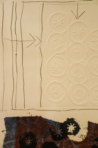 Antoni Clav 1970 Signed Lithograph With Embossing "Trobadors Vii" Ltd Ed 50