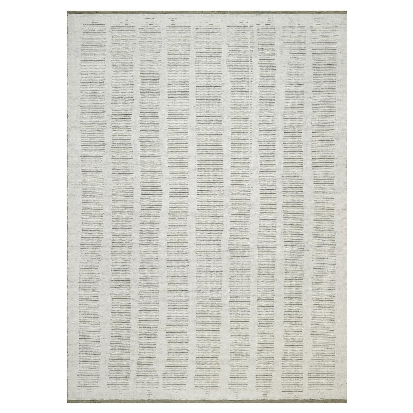 10'X14'1" Ivory Flat Weave With Pile Rug Undyed Natural Wool Hand Woven