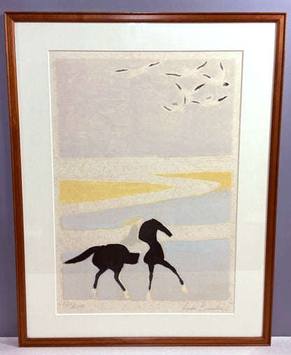 Authentic Andre Brasilier Lithograph "Flanders Coast" Signed Framed