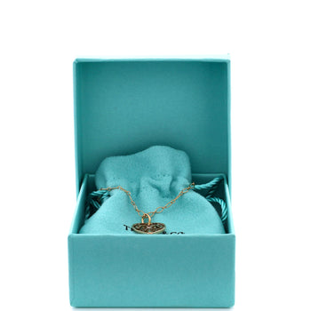 Tiffany & Co. Enchant Heart Key Pendant Necklace 18K Rose Gold With Diamond