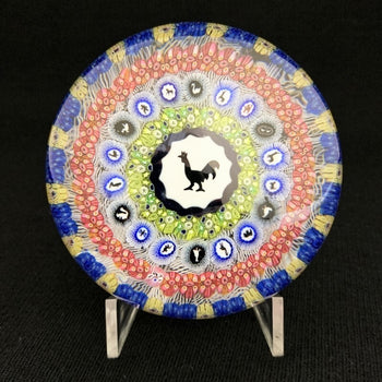 Antique Baccarat Crystal Paperweight 1971 Millefiori Blue Glass Big Size Bird