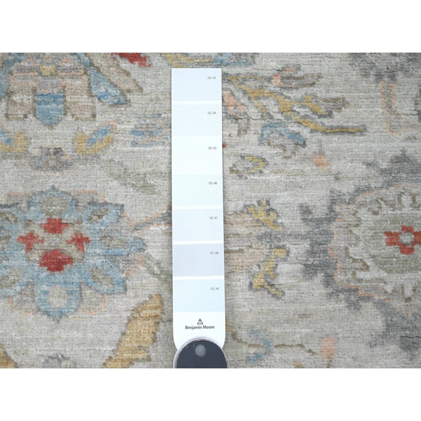 Rug 6'x6' White Heriz All Over Design Wool Hand Knotted Round Oriental