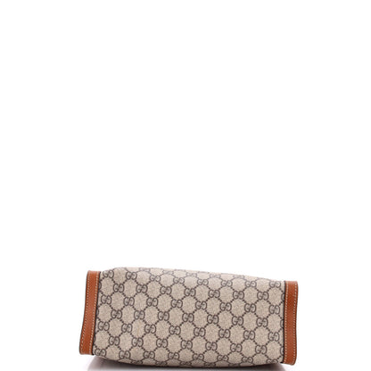 Gucci Padlock Chain Tote Gg Coated Canvas With Leather Small